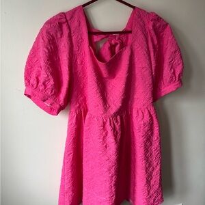 Vibrant Pink Textured Dress